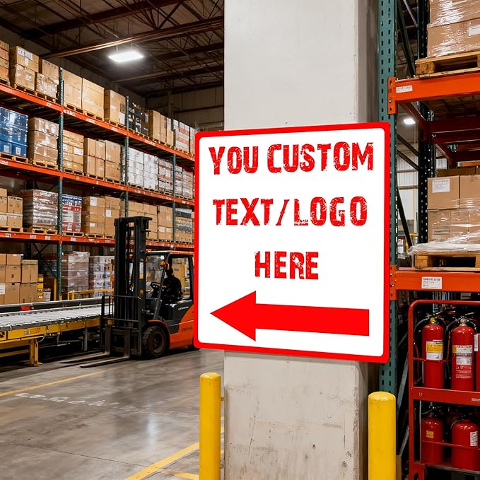 Custom Square Directional Signs - 8 * 8 inches - Corporate logos/warning text, for indoor and outdoor use