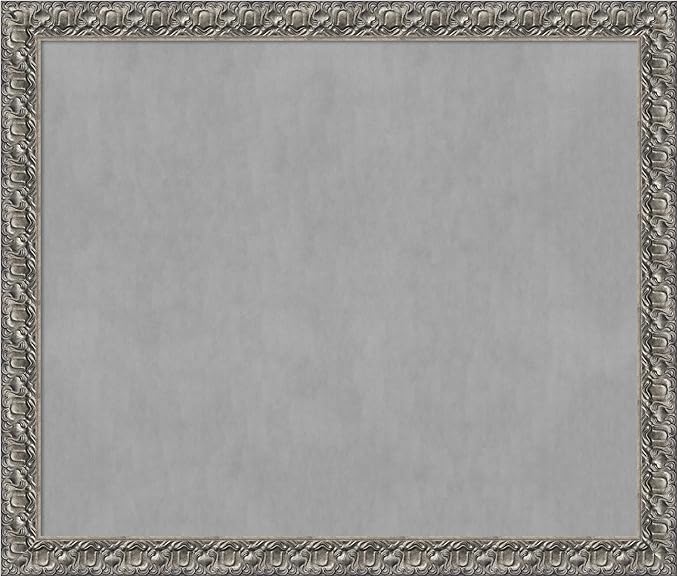 Amanti Art Silver Framed Magnetic Board 46x54 Oversize Vision Board for use with Magnets, 100% Metal Sheet to Display Items as Office Decor or for Home Organization in mudroom, Kitchen or Kids Room