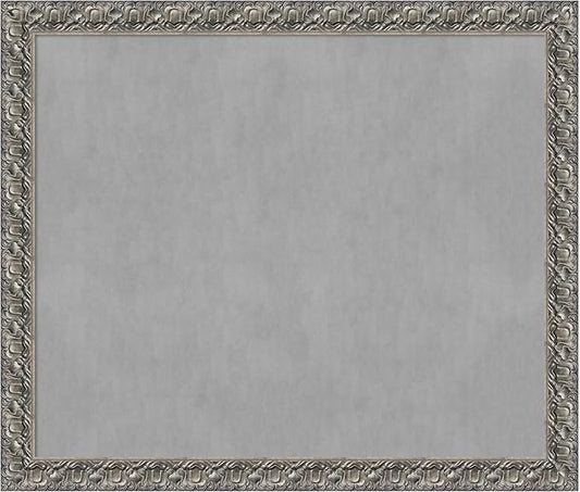 Amanti Art Silver Framed Magnetic Board 46x54 Oversize Vision Board for use with Magnets, 100% Metal Sheet to Display Items as Office Decor or for Home Organization in mudroom, Kitchen or Kids Room