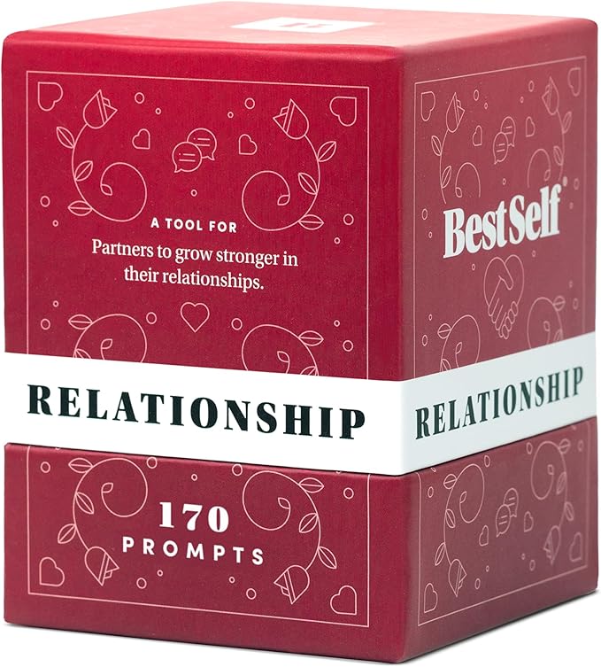BestSelf Relationship Deck 170 Discussion Prompts Conversations Starter Couples Games - Perfect Couples Card Games for Adults, Romantic Gifts
