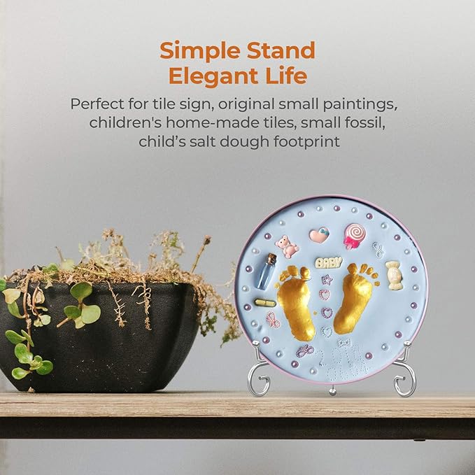 TR-LIFE Plate Stands for Display - 6 Inch Holder + Metal Easel Stand for Picture Frame, Decorative Plates, Photo, Book, Collectibles (2 Pack)