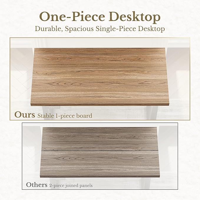 ErGear Height Adjustable Electric Standing Desk, 47.2 x 23.6 Inches Sit Stand up Desk with 1.18" Thickness Whole-Piece Desktop, Memory Computer Home Office Desk (Natural Rattan)