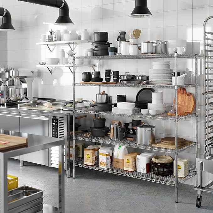 Regal Altair 24" Deep x 60" Wide x 64" Height Wire Shelving Kit | 5-Tier | NSF Commercial Storage Rack Unit