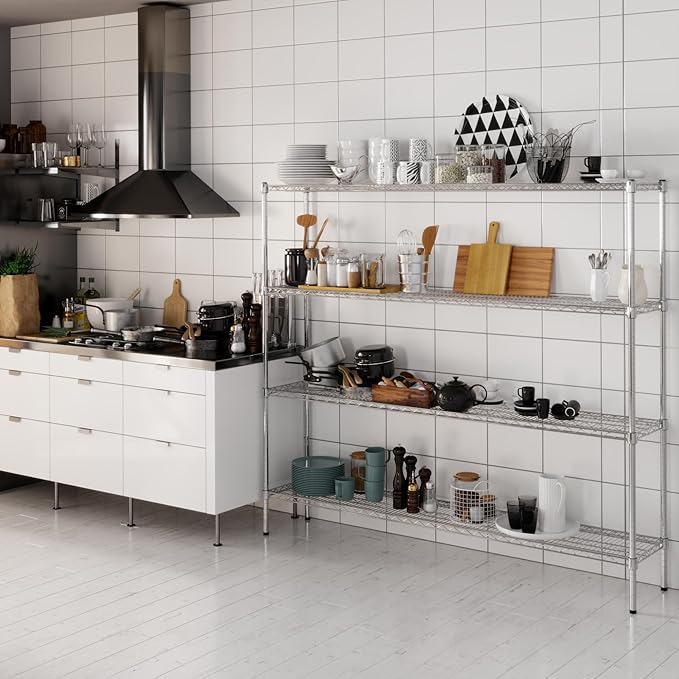 Regal Altair 14" Deep x 72" Wide x 64" Height Wire Shelving Kit | 4-Tier | NSF Commercial Storage Rack Unit