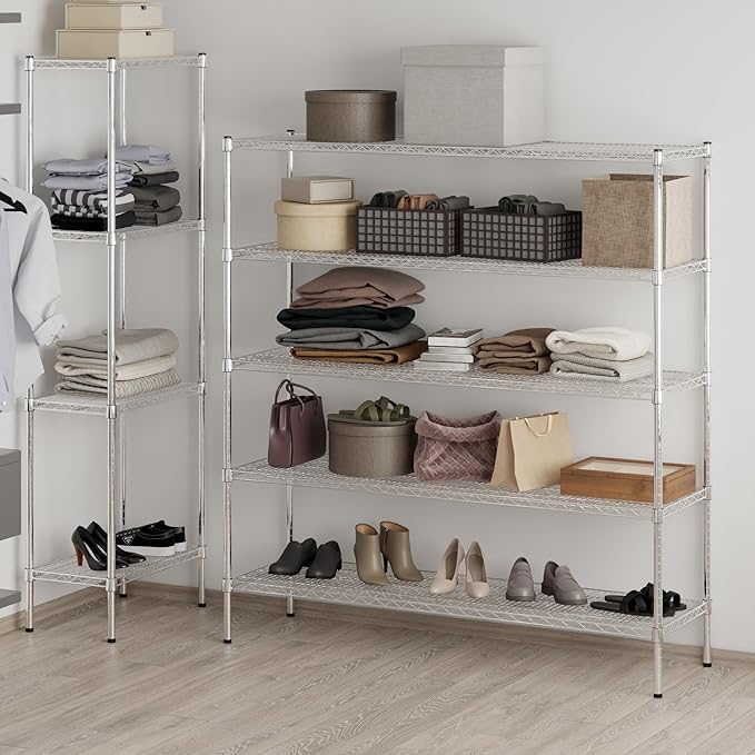 Regal Altair 18" Deep x 60" Wide x 64" Height Wire Shelving Kit | 5-Tier | NSF Commercial Storage Rack Unit
