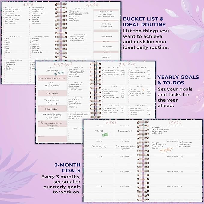 PLANBERRY Large Hourly Schedule Planner Premium – Undated Organizer for Productivity, Time Management & Budget, 8x10.4″ (Wild Purple)