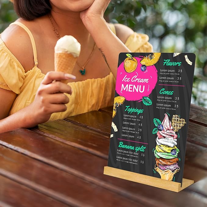 2 Pack 8.6x11.7 in Chalkboard Signs Small Chalk Board Signs with Stand for Tabletop Decor Double Sided Mini Chalkboard for Restaurant Food Menu, Kids Message Board, Wedding Party