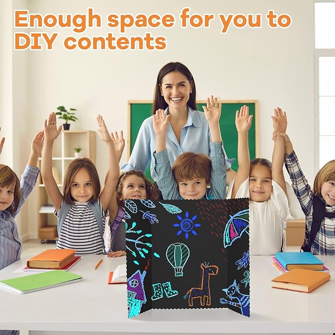Ctosree 18 Pcs 14 * 22inch Tri Fold Poster Board Bulk, Science Fair Project Display Paperboard, Single Wall, Lightweight Presentation Board (Black)