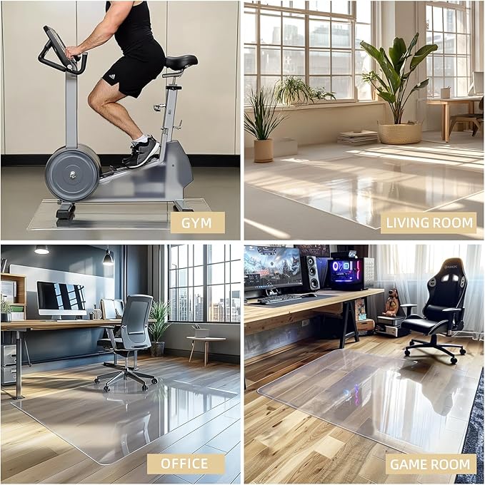 Chair Mat for Hardwood Floor, 1/5" Thick 48x36 inches Floor Mat Protector for Office Chair, Clear Thicken Pattern Rectangle Floors Protector