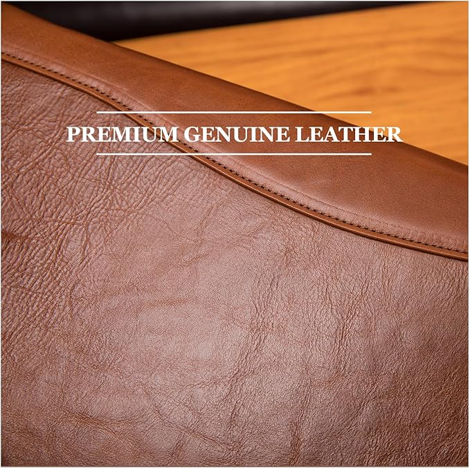 Geslun Genuine Leather Portfolio, Legal Size 8.5 x 14 Pad Holder, Business Padfolio for Men and Women, Zipper 14" Laptop Organizer, Executive Professional Work Travel Notepad Folio, Brown, Oil Tanned