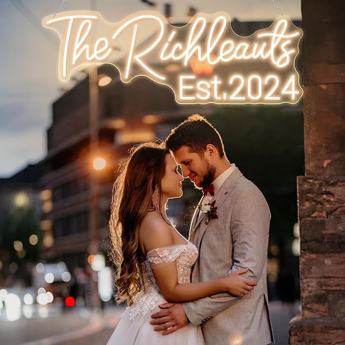 Custom Neon Sign for Wall Decor, Neon Sign Customizable Personalized LED Neon Name Sign Dimmable Neon Light Sign for Room Wedding Birthday Bar Decor