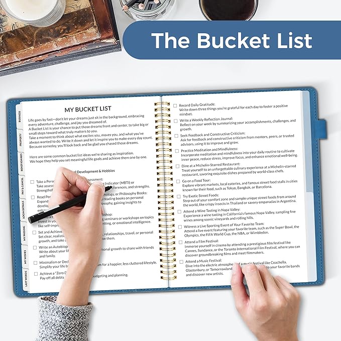 SUNEE End of Life Planner - I‘m Dead Now What Planner, Large Print Spiral-Bound Estate Organizer with Tabs for Seniors & Family. Covers Final Wishes, Passwords & Funeral Planning.A4（9"x11.2"), Blue