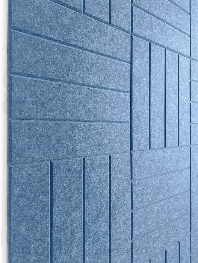 DECORITA Felt Wall Tiles | Large Cork Board Alternative | Aesthetic Felt Bulletin Board for Office, Home & Classroom | Large Cork Boards for Walls Pinboard (12-Pack) | Ocean Blue