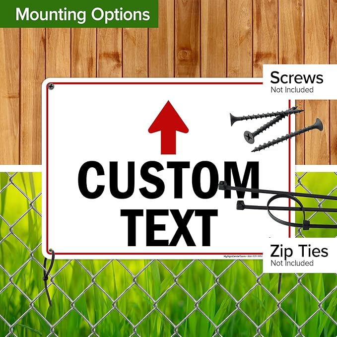 Custom Arrow,Custom Directional Sign, Up Arrow,10x14 Inches, Rust Free .040 Aluminum, Fade Resistant, Made in USA by My Sign Center