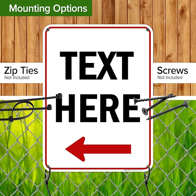 Custom Arrow,Custom Directional Sign, Left Arrow,18x24 Inches, 55 mil thick HDPE (high density polyethylene) Made in USA by My Sign Center