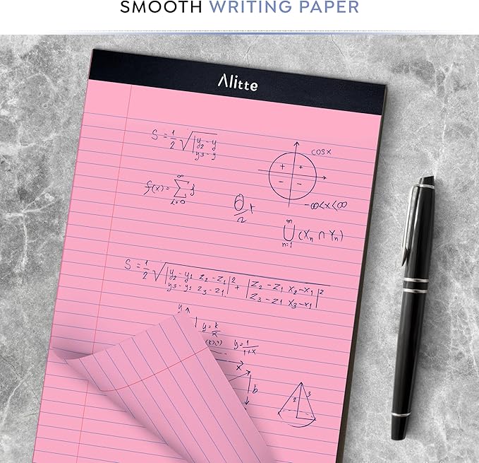 Alitte Colored Legal Pads 8.5 x 11, Pack of 12 - Perforated Wide Ruled Writing Note Pads - Premium Thick Paper, No Ink Bleeding - Lined Legal Pad For Home, Office, School, Business - 50 Sheets