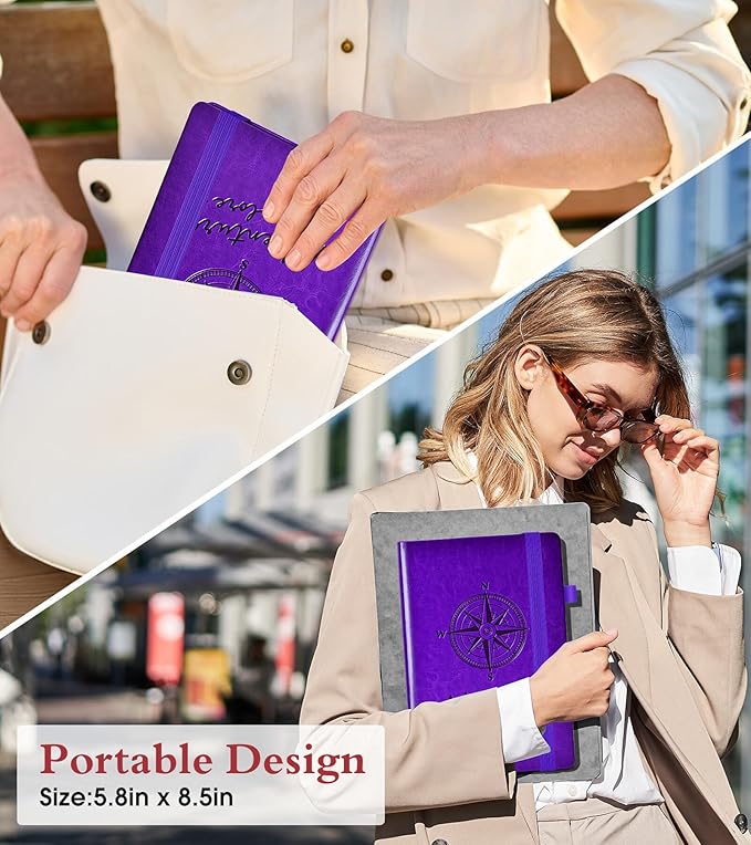 PAIBAS Blank Journal Notebook for Women Men,160 Pages,A5 Hardcover Sketchbook for Drawing, Sketch book, Unlined Notebooks for School,Work, Note Taking,Travel Journals for Writing 5.8"x8.5" (Purple)