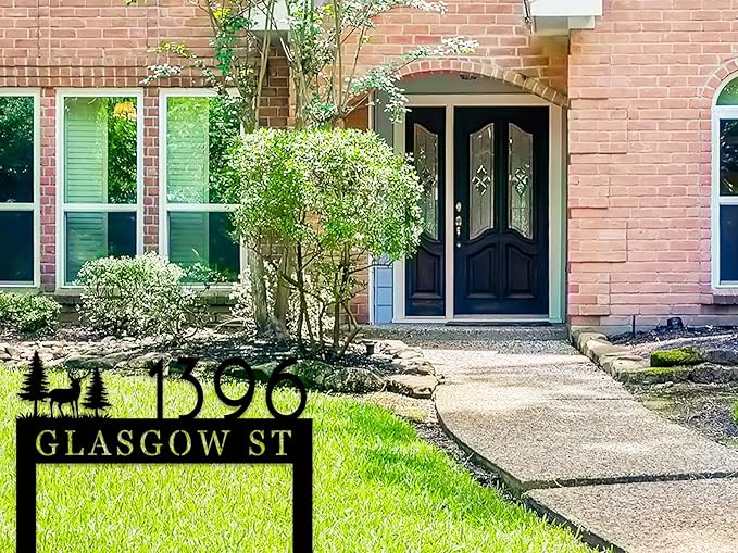 Personalized Metal Address Sign with Stakes, Custom House Number Sign for Yard, Metal Address Stake Sign, Outdoor Garden Address Sign, Custom Number Sign for Home, Unique Garden Gift