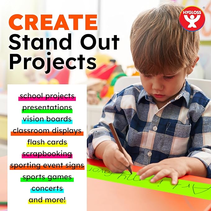 Hygloss Small Poster Board 4x11 - 50 Neon Green Single Color Poster Boards Bulk Pack - 10 Pt. Thickness Colored Poster Board Paper for Projects, Flash Cards, Signs - Posterboard Multipack 4" x 11"
