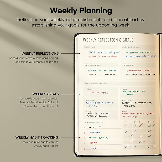 PRODUCTIVITY STORE Pro - Undated, 2026 Planner, 5.8” x 8.3” - The #1 Productivity Planner to Achieve Your 2026 Goals - Planner 2026-2027 - Black - A5