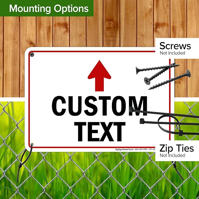 Custom Arrow,Custom Directional Sign, Up Arrow,7x10 Inches, Rust Free .040 Aluminum, Fade Resistant, Made in USA by My Sign Center