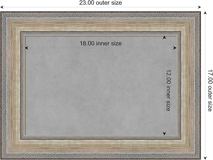 Amanti Art Silver Framed Magnetic Board 17x23 Small Vision Board for use with Magnets, 100% Metal Sheet to Display Items as Office Decor or for Home Organization in mudroom, Kitchen or Kids Room