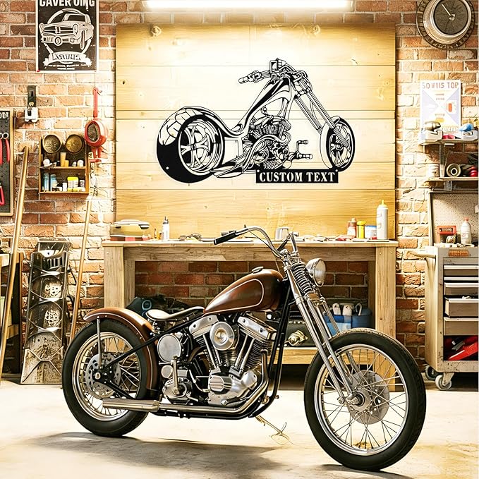 Custom Motorcycle Metal Sign Personalized Biker Name Sign Motorcycle Wall Art Motorbike Signs Garage/Man Cave Decor Gift for Bikers Men Husband