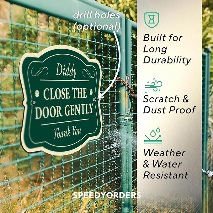 Custom Decorative Outdoor Metal Sign - Personalized Aluminum Driveway Sign, Waterproof, Made in USA - Design 3 Forest Green 42x28 In