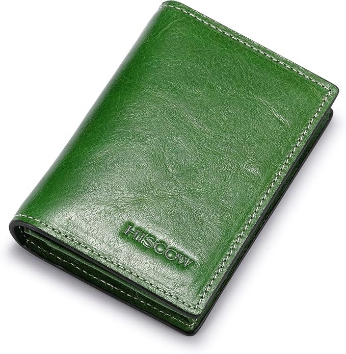 Leather Business Card Case Holder for Men & Women, Italian Calfskin