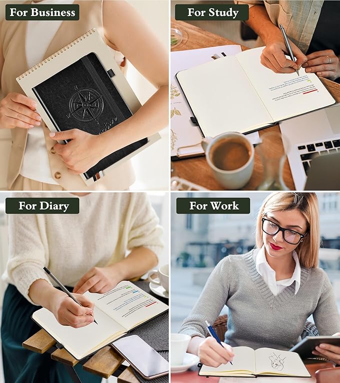PAIBAS Blank Journal Notebook for Women Men,160 Pages,A5 Hardcover Sketchbook for Drawing, Sketch book, Unlined Notebooks for School,Work, Note Taking,Travel Journals for Writing 5.8"x8.5" (Black)