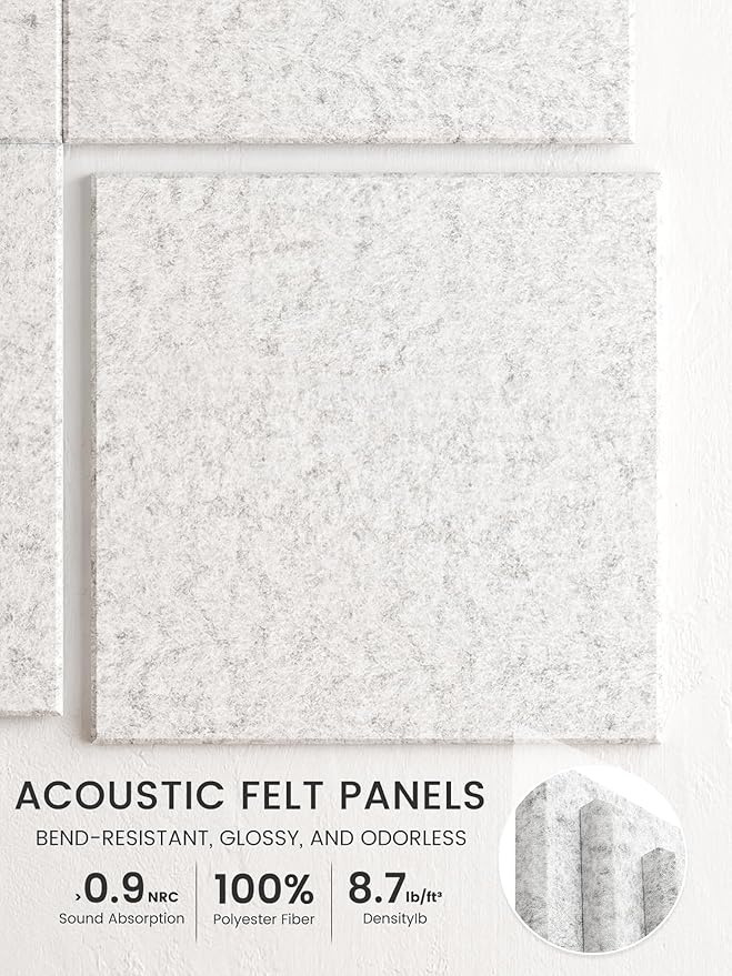 Bumusty Large Felt Bulletin Board 48" x 36" Cork Board Alternative - 6 Pack with 40 Safe Removable Adhesive Tabs, Cork Boards for Walls Cork Board for Home Office Classroom Pin Board (Silvery Gray)