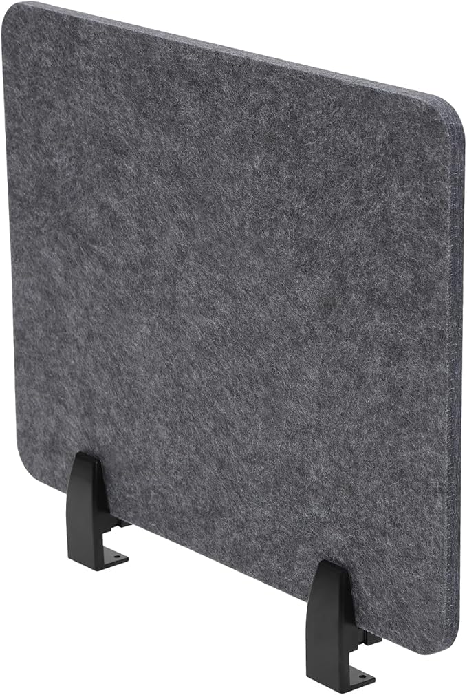 ReFocus Raw Clamp-On Acoustic Desk Divider Mounted Privacy Panel Set – Reduce Noise & Visual Distractions for Office, Study (Anthracite Gray, 4× Panels (20.9"×16"))