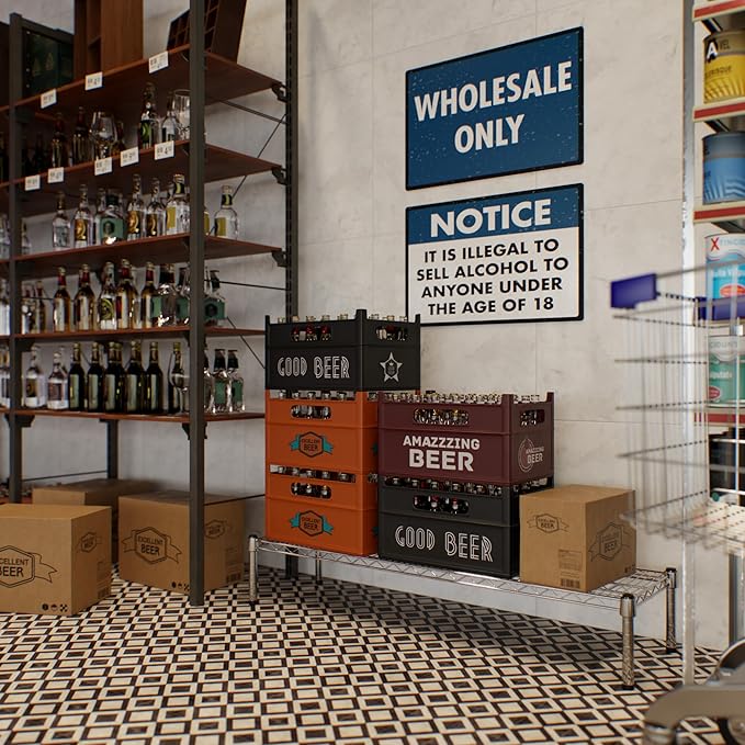 Regal Altair 14" Deep x 48" Wide x 8" Height 1-Tier Wire Shelving Kit | NSF Commercial Storage Rack Unit