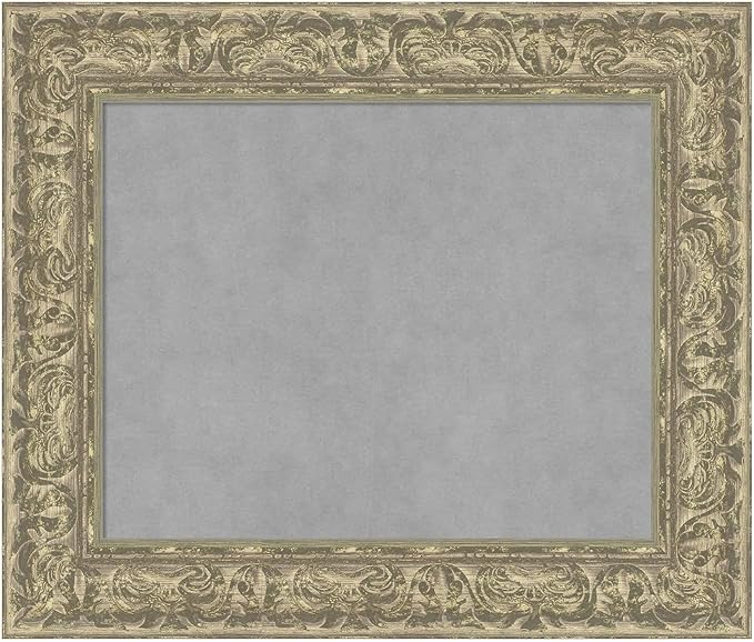 Amanti Art Silver Framed Magnetic Board 23x27 Small Vision Board for use with Magnets, 100% Metal Sheet to Display Items as Office Decor or for Home Organization in mudroom, Kitchen or Kids Room