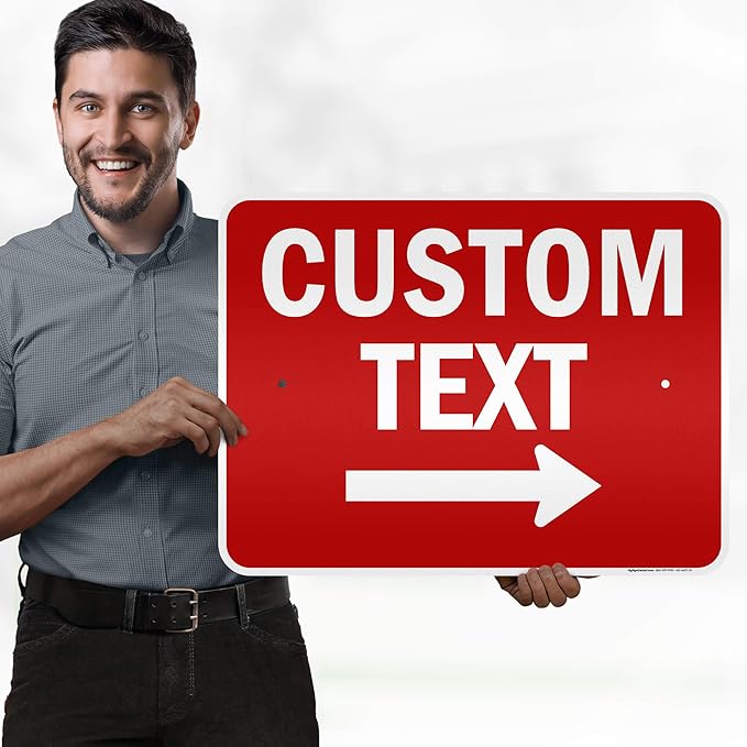 Custom Arrow,Custom Directional Sign, Right Arrow, 18x24 Inches, 3M EGP Reflective, Rust Free .080 Aluminum, Fade Resistant, Made in USA by My Sign Center