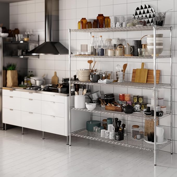 Regal Altair 24" Deep x 60" Wide x 74" Height Wire Shelving Kit | 5-Tier | NSF Commercial Storage Rack Unit