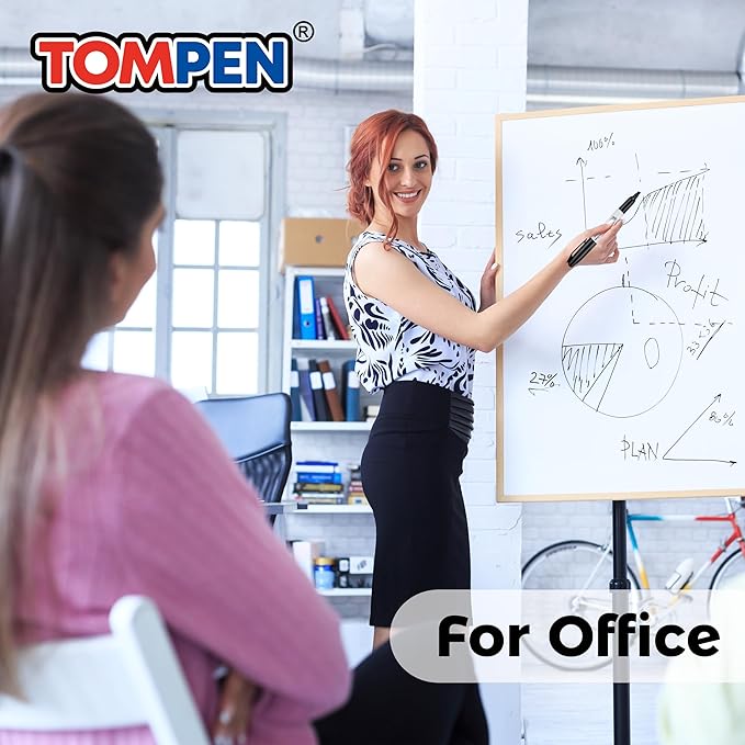 TOMPEN Dry Erase Markers Black,160 Bulk Pack Chisel Tip,Low Odor Quick-Drying Whiteboard Markers for Office Home School Writing Planning