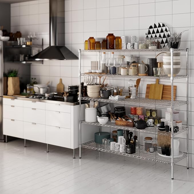 Regal Altair 21" Deep x 60" Wide x 64" Height Wire Shelving Kit | 5-Tier | NSF Commercial Storage Rack Unit