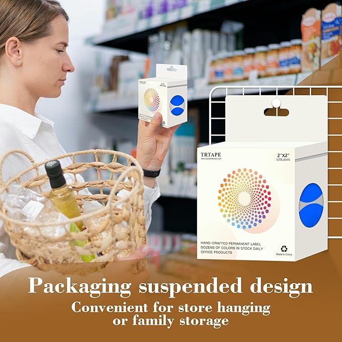 2 Inch Color Coding Round Labels (2000Pcs, 4 Rolls) - Round Colored Dot Stickers for Inventory, Pantry, Warehouse Organization - Blue Circle Dot Labels