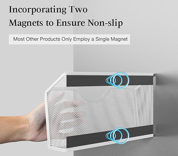 JANE EYRE Magnetic File Holder - 3PCS Paper File Mail Organizer No Drilling Magazine Paper Document Organizer for Cabinets Office Whiteboard