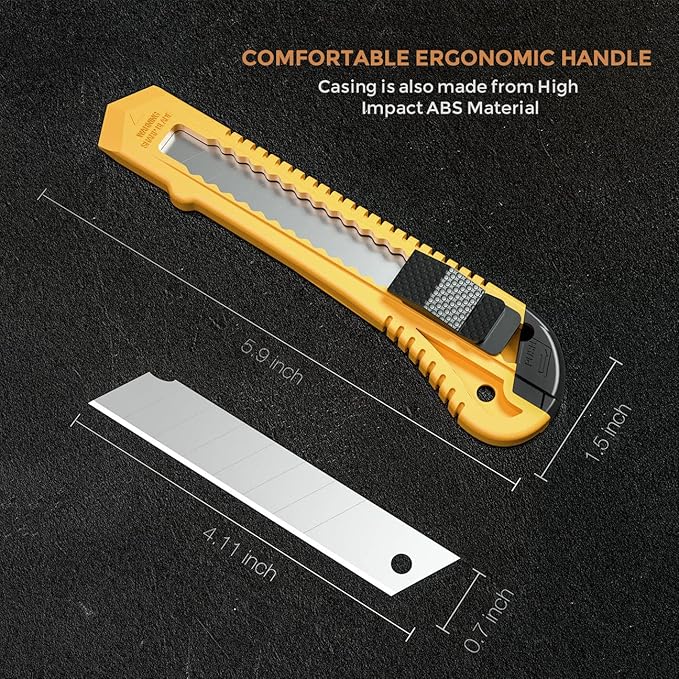 Nicpro 15 Pack Utility Knives with 30 PCS Extra Blades, Plastic Box Cutters Bulk Retractable Razor Knife Snap Off Blades 18mm for Heavy Duty Office, Home, Arts Crafts, Hobby