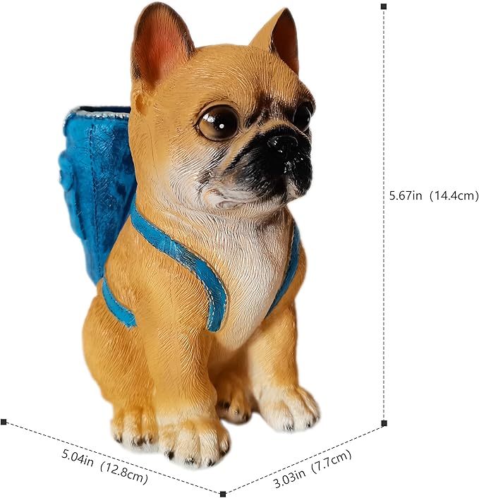 Photour Dog Pen Holder for Desk French Bulldog Gifts for Men Women and Kids Unique Pen Pencil Holder Cup Funny Desktop Organizer for Home Office School Desk Decor (French Bulldog)