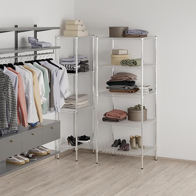 Regal Altair 24" Deep x 30" Wide x 74" Height Wire Shelving Kit | 5-Tier | NSF Commercial Storage Rack Unit