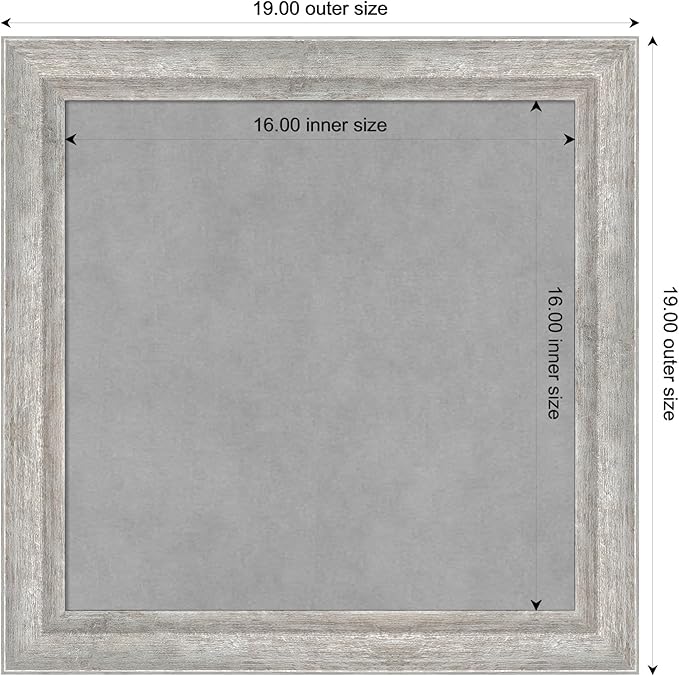 Amanti Art Silver Framed Magnetic Board 19x19 Small Vision Board for use with Magnets, 100% Metal Sheet to Display Items as Office Decor or for Home Organization in mudroom, Kitchen or Kids Room