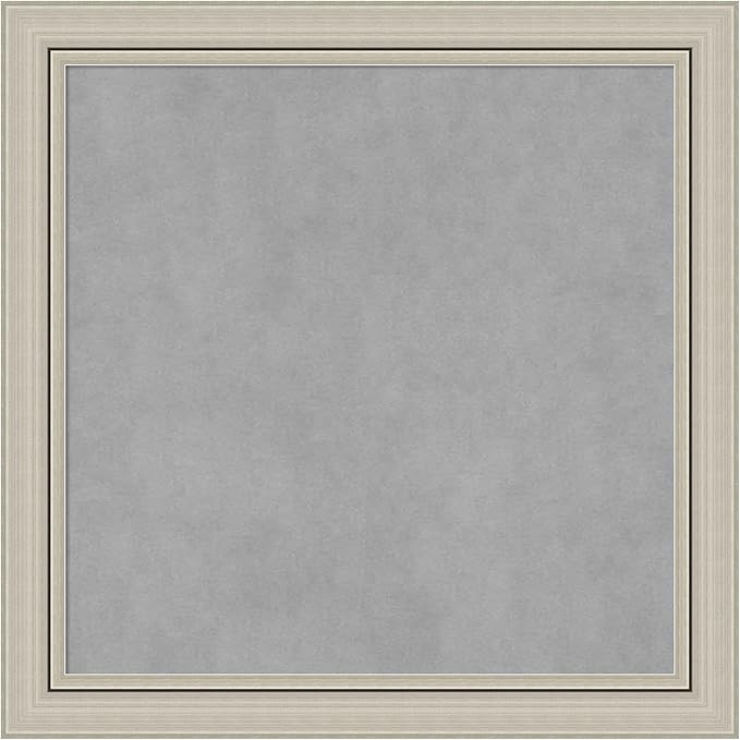 Amanti Art Silver Framed Magnetic Board 24x24 Medium Vision Board for use with Magnets, 100% Metal Sheet to Display Items as Office Decor or for Home Organization in mudroom, Kitchen or Kids Room