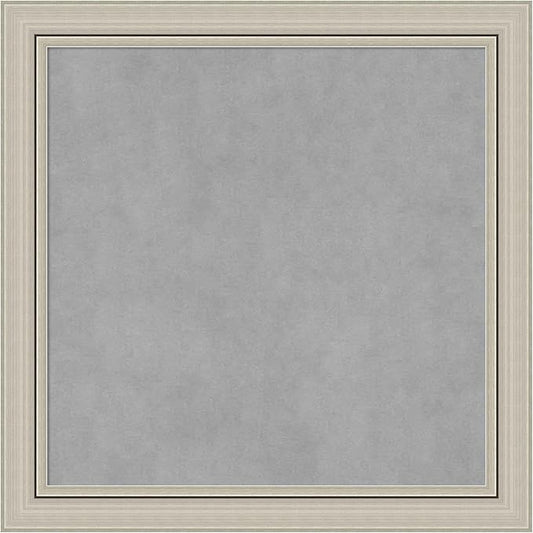 Amanti Art Silver Framed Magnetic Board 24x24 Medium Vision Board for use with Magnets, 100% Metal Sheet to Display Items as Office Decor or for Home Organization in mudroom, Kitchen or Kids Room