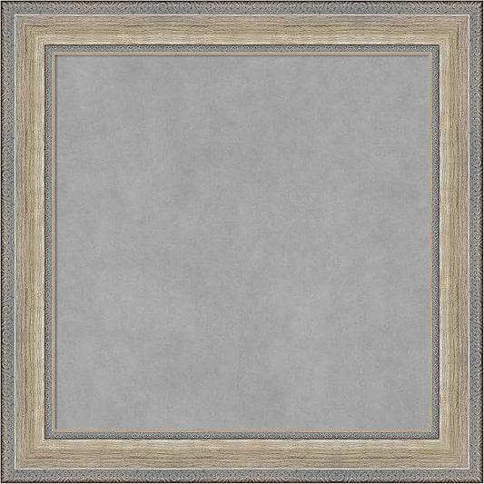Amanti Art Silver Framed Magnetic Board 25x25 Medium Vision Board for use with Magnets, 100% Metal Sheet to Display Items as Office Decor or for Home Organization in mudroom, Kitchen or Kids Room