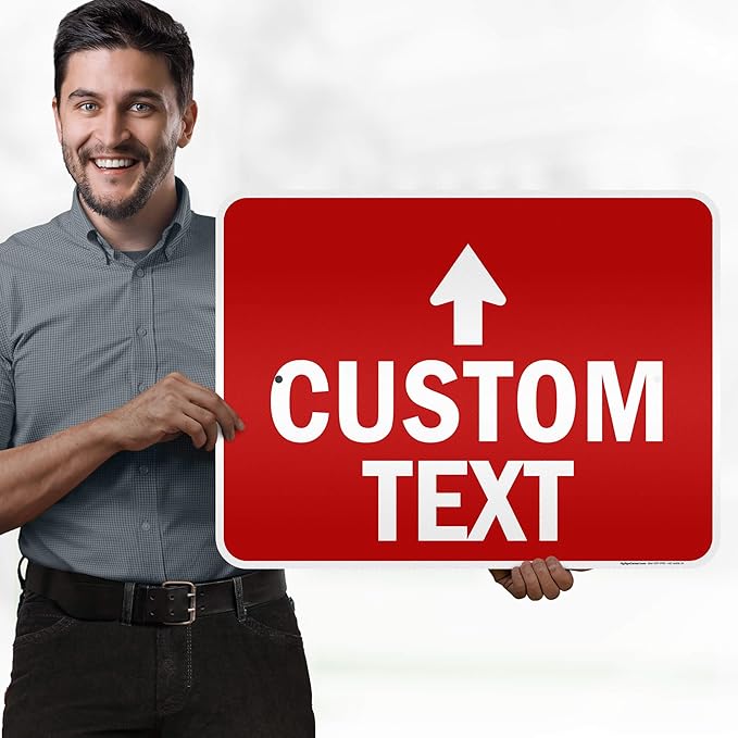 Custom Arrow,Custom Directional Sign, Up Arrow,18x24 Inches, 3M EGP Reflective, Rust Free .080 Aluminum, Fade Resistant, Made in USA by My Sign Center
