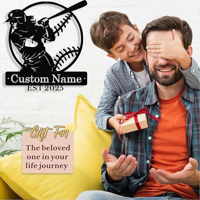 Personalized Softball Metal Sign Custom Player Name Sign Girls Room Decor Softball Lover Present Sports Wall Art Decor Gift for Girls, Team, Mother, Daughter