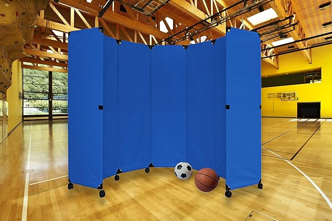 Versare MP10H Portable Folding Wall Partition | Economical 5 Panel Design | Portable Room Divider On Wheels | Adjustable, Freestanding Setup | Multiple Widths